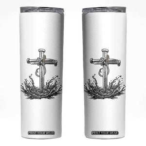 Faith Family Fishing Skinny Tumbler Christian Jesus Cross Fathers Day Gift TS12 White Print Your Wear