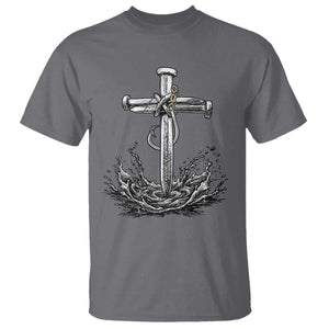 Faith Family Fishing T Shirt Christian Jesus Cross Fathers Day Gift TS12 Charcoal Print Your Wear