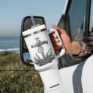 Faith Family Fishing Tumbler With Handle Christian Jesus Cross Fathers Day Gift TS12 Print Your Wear