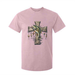 Camo Jesus Cross Fishing T Shirt For Kid Faith Family Fishing Fathers Day TS12 Light Pink Print Your Wear
