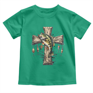 Camo Jesus Cross Fishing Toddler T Shirt Faith Family Fishing Fathers Day TS12 Irish Green Print Your Wear