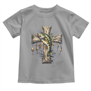 Camo Jesus Cross Fishing Toddler T Shirt Faith Family Fishing Fathers Day TS12 Sport Gray Print Your Wear
