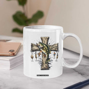 Camo Jesus Cross Fishing Coffee Mug Faith Family Fishing Fathers Day TS12 Print Your Wear