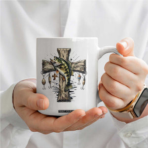 Camo Jesus Cross Fishing Coffee Mug Faith Family Fishing Fathers Day TS12 Print Your Wear