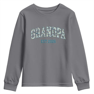Promoted To Grandpa Est 2026 Youth Sweatshirt Camo Fishing New Grandpa Gift TS12 Charcoal Print Your Wear