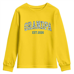 Promoted To Grandpa Est 2026 Youth Sweatshirt Camo Fishing New Grandpa Gift TS12 Daisy Print Your Wear