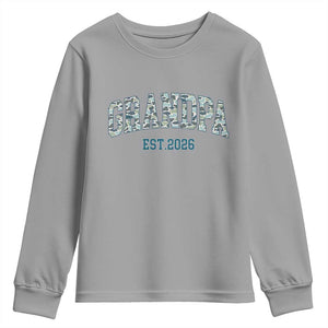 Promoted To Grandpa Est 2026 Youth Sweatshirt Camo Fishing New Grandpa Gift TS12 Sport Gray Print Your Wear