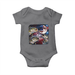 Patriotic Bass Fishing Moon Baby Onesie 4th Of July Fisherman Gift TS12 Charcoal Print Your Wear