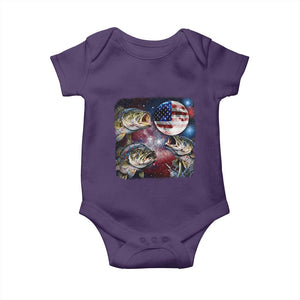 Patriotic Bass Fishing Moon Baby Onesie 4th Of July Fisherman Gift TS12 Purple Print Your Wear