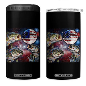Patriotic Bass Fishing Moon 4 in 1 Can Cooler Tumbler 4th Of July Fisherman Gift TS12 One Size: 16 oz Black Print Your Wear
