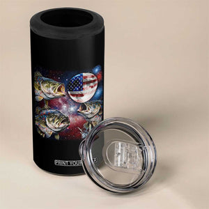 Patriotic Bass Fishing Moon 4 in 1 Can Cooler Tumbler 4th Of July Fisherman Gift TS12 Print Your Wear
