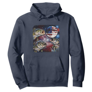 Patriotic Bass Fishing Moon Hoodie 4th Of July Fisherman Gift TS12 Navy Print Your Wear