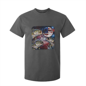 Patriotic Bass Fishing Moon T Shirt For Kid 4th Of July Fisherman Gift TS12 Dark Heather Print Your Wear