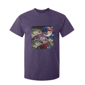 Patriotic Bass Fishing Moon T Shirt For Kid 4th Of July Fisherman Gift TS12 Purple Print Your Wear