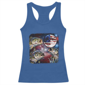 Patriotic Bass Fishing Moon Racerback Tank Top 4th Of July Fisherman Gift TS12 Royal Blue Print Your Wear