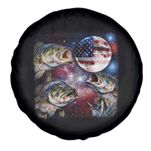 Patriotic Bass Fishing Moon Spare Tire Cover 4th Of July Fisherman Gift TS12 Print Your Wear