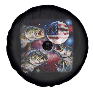 Patriotic Bass Fishing Moon Spare Tire Cover 4th Of July Fisherman Gift TS12 Print Your Wear