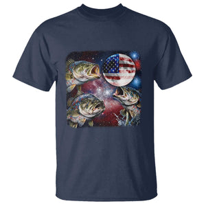 Patriotic Bass Fishing Moon T Shirt 4th Of July Fisherman Gift TS12 Navy Print Your Wear