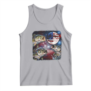 Patriotic Bass Fishing Moon Tank Top 4th Of July Fisherman Gift TS12 Athletic Heather Print Your Wear