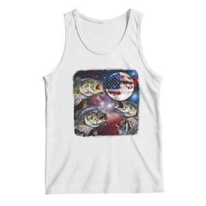Patriotic Bass Fishing Moon Tank Top 4th Of July Fisherman Gift TS12 White Print Your Wear