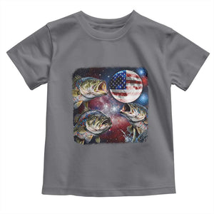 Patriotic Bass Fishing Moon Toddler T Shirt 4th Of July Fisherman Gift TS12 Charcoal Print Your Wear