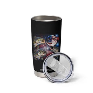 Patriotic Bass Fishing Moon Tumbler Cup 4th Of July Fisherman Gift TS12 Print Your Wear
