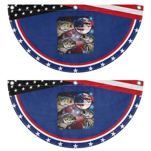 Red White And Blue Bass Fishing Moon Patriotic Fan Flag 4th Of July Fisherman Gift