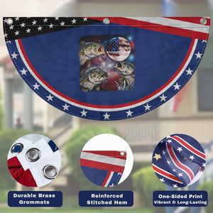 Red White And Blue Bass Fishing Moon Patriotic Fan Flag 4th Of July Fisherman Gift
