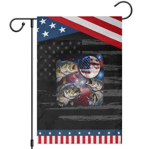 Red White And Blue Bass Fishing Moon Patriotic Garden Flag 4th Of July Fisherman Gift TS12 Distressed Black Blue Print Your Wear