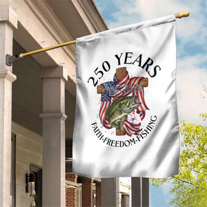 Faith Freedom Fishing Garden Flag 250 Years Of Christian Fish Hunting TS12 Print Your Wear