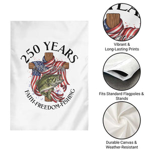 Faith Freedom Fishing Garden Flag 250 Years Of Christian Fish Hunting TS12 Print Your Wear