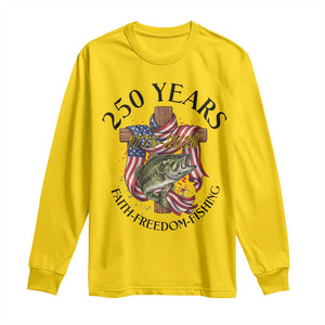Faith Freedom Fishing Long Sleeve Shirt 250 Years Of Christian Fish Hunting TS12 Daisy Print Your Wear