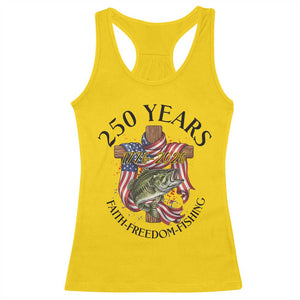 Faith Freedom Fishing Racerback Tank Top 250 Years Of Christian Fish Hunting TS12 Daisy Print Your Wear