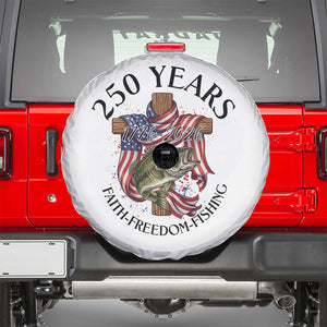 Faith Freedom Fishing Spare Tire Cover 250 Years Of Christian Fish Hunting TS12 White Print Your Wear