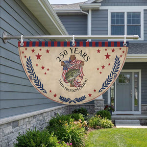 Faith Freedom Fishing Patriotic Fan Flag 250 Years Of Christian Fish Hunting TS12 2pcs pack Laurel Tan Print Your Wear