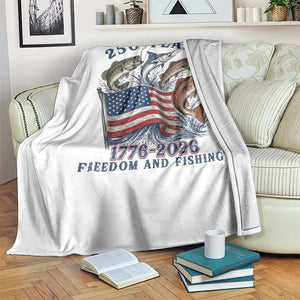 Freedom And Fishing Throw Blanket Patriotic American Flag Fisherman Gift TS12 Print Your Wear