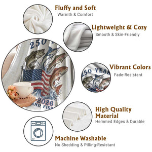 Freedom And Fishing Throw Blanket Patriotic American Flag Fisherman Gift TS12 Print Your Wear