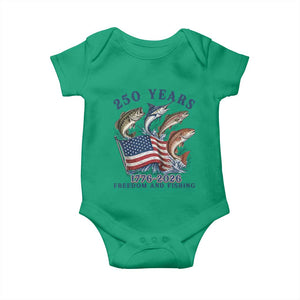 Freedom And Fishing Baby Onesie Patriotic American Flag Fisherman Gift TS12 Irish Green Print Your Wear