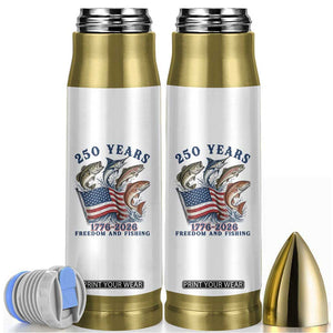 Freedom And Fishing Bullet Tumbler Patriotic American Flag Fisherman Gift TS12 White Print Your Wear