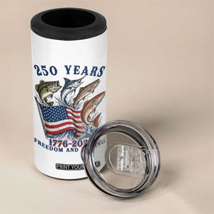 Freedom And Fishing 4 in 1 Can Cooler Tumbler Patriotic American Flag Fisherman Gift TS12 Print Your Wear