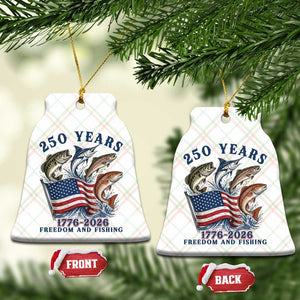 Freedom And Fishing Ceramic Ornament Patriotic American Flag Fisherman Gift TS12 Print Your Wear