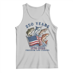 Freedom And Fishing Tank Top Patriotic American Flag Fisherman Gift TS12 Ash Print Your Wear