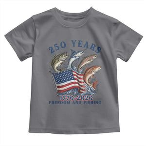Freedom And Fishing Toddler T Shirt Patriotic American Flag Fisherman Gift TS12 Charcoal Print Your Wear