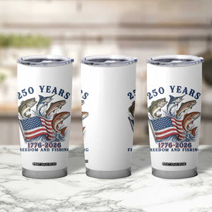 Freedom And Fishing Tumbler Cup Patriotic American Flag Fisherman Gift TS12 Print Your Wear