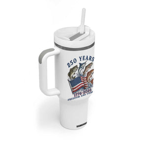 Freedom And Fishing Tumbler With Handle Patriotic American Flag Fisherman Gift TS12 Print Your Wear