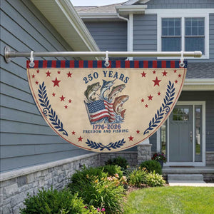 Freedom And Fishing Patriotic Fan Flag American Flag Fisherman Gift