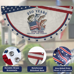 Freedom And Fishing Patriotic Fan Flag American Flag Fisherman Gift