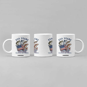 Freedom And Fishing Coffee Mug Patriotic American Flag Fisherman Gift TS12 Print Your Wear