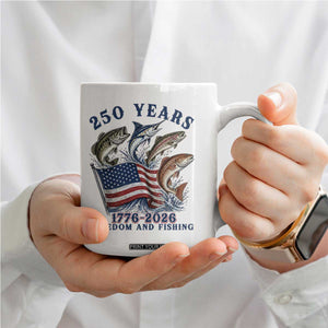 Freedom And Fishing Coffee Mug Patriotic American Flag Fisherman Gift TS12 Print Your Wear