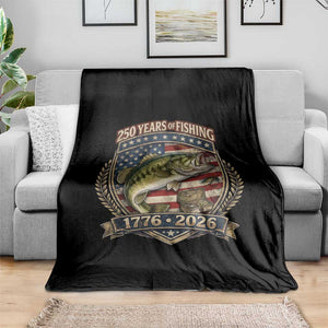Vintage 250 Years Of Fishing Throw Blanket American Flag Fisherman TS12 Print Your Wear